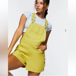 Romper girls chartreuse color yellow jean romper playsuit